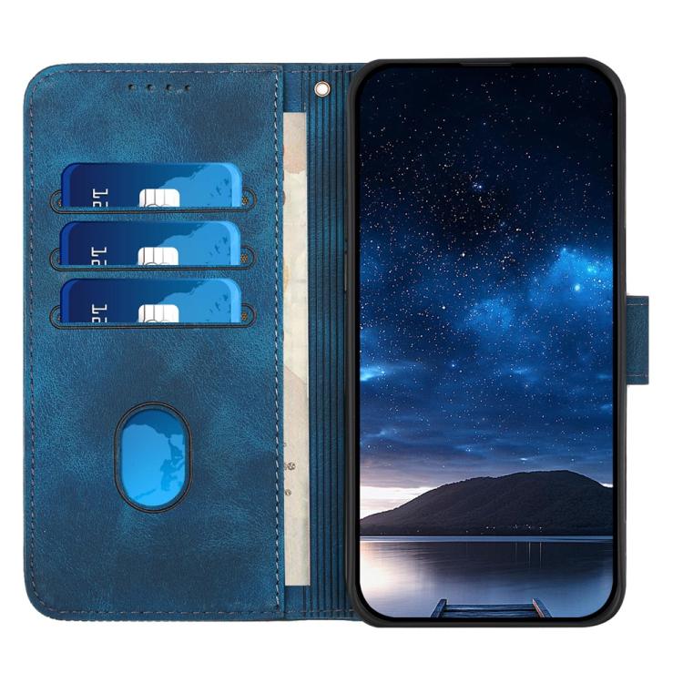 For iPhone 17 Pro Max YX0080 Grid Butterfly Embossed Pattern Flip Leather Phone Case with Lanyard(Dark Blue) - free shipping - PMc TechLife - Order now!
