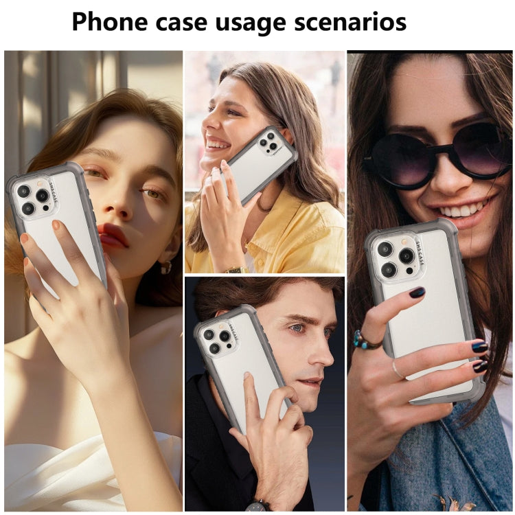 For iPhone 16 Pro Transparent Matte TPU Hybrid PC 3-in-1 Phone Case(Grey) - iPhone 16 Pro Cases by PMC TechLife | Online Shopping South Africa | PMC TechLife | Buy Now Pay Later Mobicred