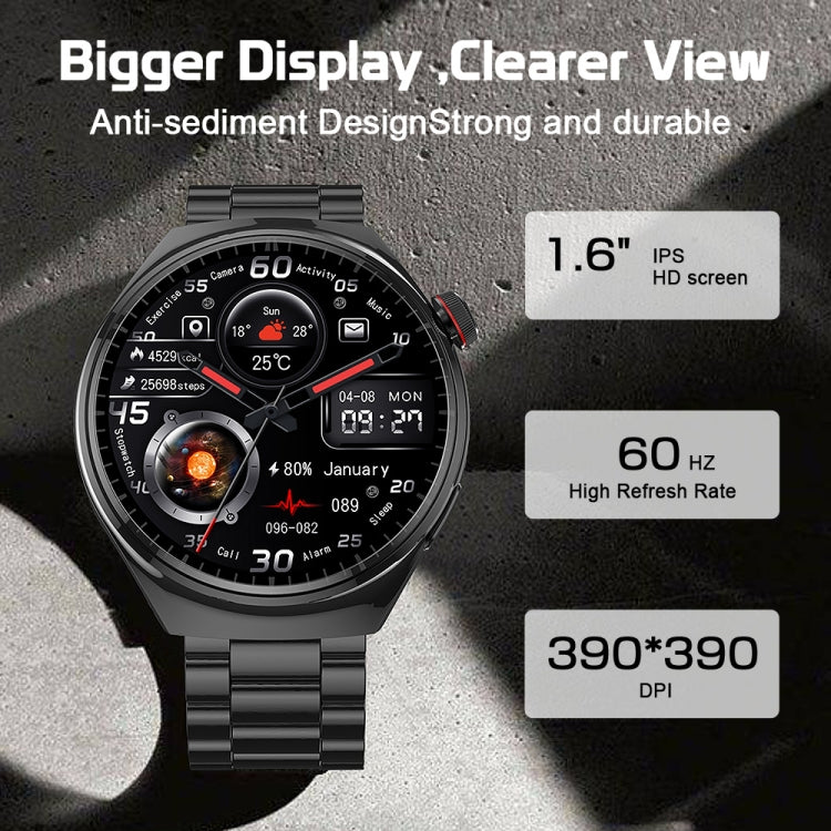 LEMFO LF38 1.6 inch IPS Screen Steel Strap Smart Watch Supports Blood Oxygen Monitoring(Black) - Smart Watches by LEMFO | Online Shopping South Africa | PMC Jewellery | Buy Now Pay Later Mobicred