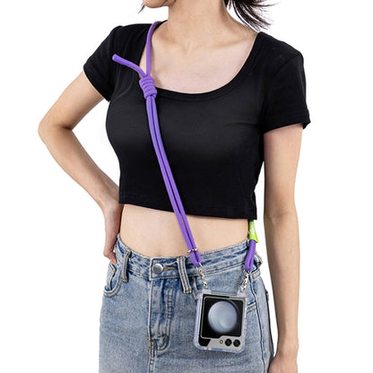 For Samsung Galaxy Z Flip6 GKK Airbag Hinge Full Coverage Phone Case with Crossbody Rope(Purple) - Galaxy Z Flip6 5G Cases by GKK | Online Shopping South Africa | PMC Jewellery | Buy Now Pay Later Mobicred