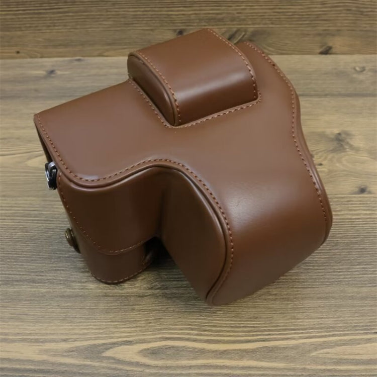 For FUJIFILM X-S20 Full Body Leather Camera Case Bag with Strap(Coffee) - Leather Bag by PMC TechLife | Online Shopping South Africa | PMC TechLife | Buy Now Pay Later Mobicred