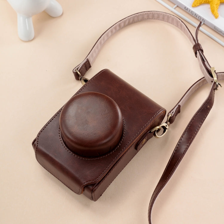 For FUJIFILM X100VI Full Body Leather Camera Case Bag with Strap(Coffee) - Leather Bag by PMC TechLife | Online Shopping South Africa | PMC TechLife | Buy Now Pay Later Mobicred