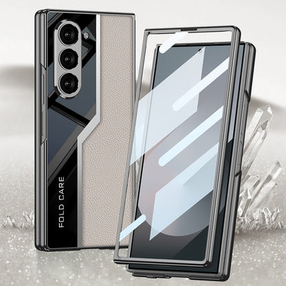 For Samsung Galaxy Z Fold6 GKK Integrated Plating TPU + Leather Supercar Full Coverage Phone Case(Black) - Galaxy Z Fold6 5G Cases by GKK | Online Shopping South Africa | PMC Jewellery | Buy Now Pay Later Mobicred