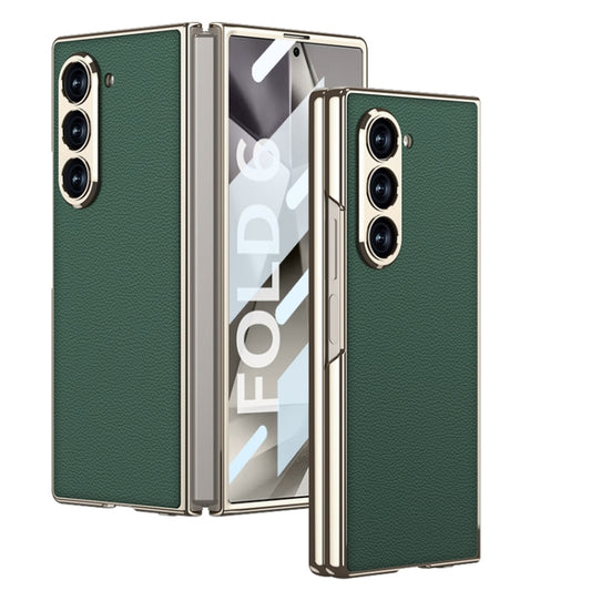 For Samsung Galaxy Z Fold6 GKK Integrated Plating Leather Full Coverage Phone Case(Green) - Galaxy Z Fold6 5G Cases by GKK | Online Shopping South Africa | PMC Jewellery | Buy Now Pay Later Mobicred