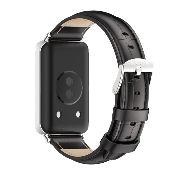 For Honor Band 10 / 9 MIJOBS Cowhide Leather Watch Band(Bamboo Silver) - free shipping - PMc TechLife - Order now!