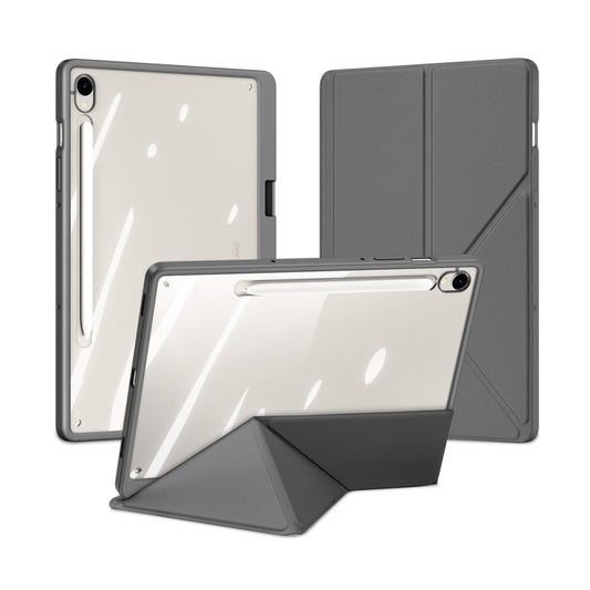 For Samsung Galaxy Tab S9 / S9 FE DUX DUCIS Magi Series Smart Leather Tablet Case(Grey) - Galaxy Tab S9 Cases by DUX DUCIS | Online Shopping South Africa | PMC Jewellery | Buy Now Pay Later Mobicred