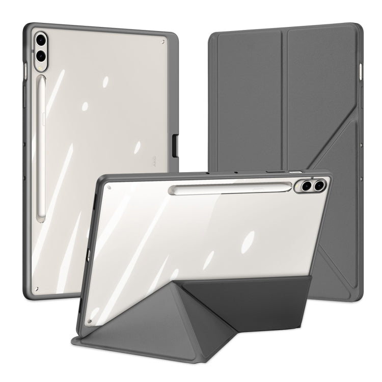 For Samsung Galaxy Tab S9+ / S9 FE+ DUX DUCIS Magi Series Smart Leather Tablet Case(Grey) - Galaxy Tab S9+ Cases by DUX DUCIS | Online Shopping South Africa | PMC Jewellery | Buy Now Pay Later Mobicred