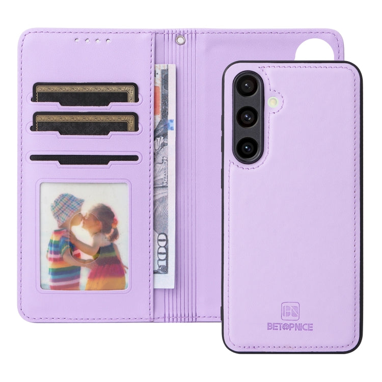 For Samsung Galaxy S24 FE 5G BETOPNICE BN-005 2 in 1 Detachable Imitate Genuine Leather Phone Case(Light Purple) - Galaxy S24 FE 5G Cases by BETOPNICE | Online Shopping South Africa | PMC Jewellery | Buy Now Pay Later Mobicred