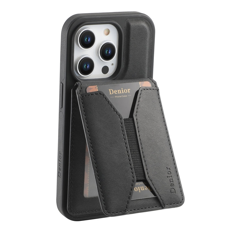 For iPhone 16 Plus Denior D17 Skin Feel MagSafe Detachable Card Slot Phone Case(Black) - iPhone 16 Plus Cases by Denior | Online Shopping South Africa | PMC Jewellery | Buy Now Pay Later Mobicred