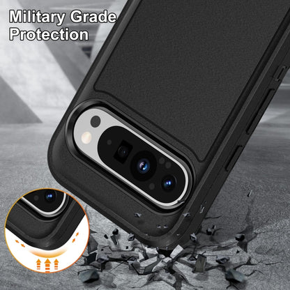 For Google Pixel 9 Pro Rugged PC + Silicone Phone Case with Holder(Black) - Google Cases by PMC Jewellery | Online Shopping South Africa | PMC Jewellery | Buy Now Pay Later Mobicred