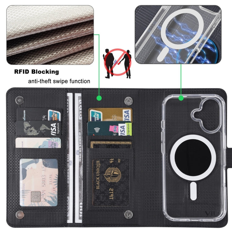 For Samsung Galaxy S24 5G ViLi GHA-C Series RFID MagSafe Magnetic Flip Leather Phone Case(Black) - Galaxy S24 5G Cases by ViLi | Online Shopping South Africa | PMC Jewellery | Buy Now Pay Later Mobicred