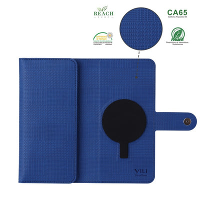 For Samsung Galaxy S24 5G ViLi GHA-C Series RFID MagSafe Magnetic Flip Leather Phone Case(Blue) - Galaxy S24 5G Cases by ViLi | Online Shopping South Africa | PMC Jewellery | Buy Now Pay Later Mobicred