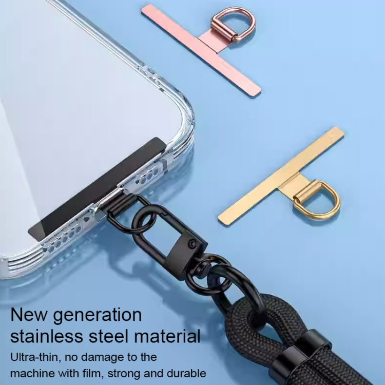 T-shape Metal Mobile Phone Lanyard Fixing Gasket(Black) - Lanyards & Wrist Straps by PMc TechLife | Online Shopping South Africa | PMc TechLife | Buy Now Pay Later Mobicred
