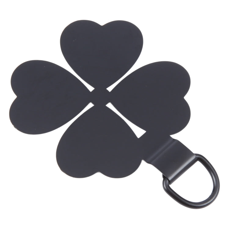 Four-leaf Metal Mobile Phone Lanyard Fixing Gasket(Black) - Lanyards & Wrist Straps by PMc TechLife | Online Shopping South Africa | PMc TechLife | Buy Now Pay Later Mobicred