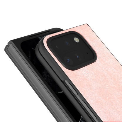 For Google Pixel 9 Pro Fold Black Frame PU Leather Full Coverage Phone Case(Pink) - Google Cases by PMC Jewellery | Online Shopping South Africa | PMC Jewellery | Buy Now Pay Later Mobicred