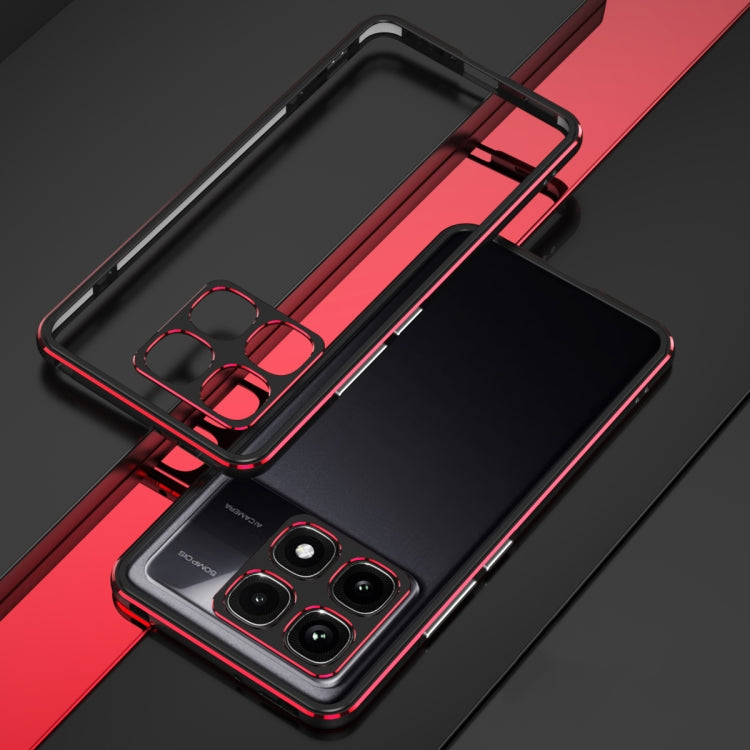 For Xiaomi Redmi K70 Ultra Aurora Series Lens Protector + Metal Frame Phone Case(Black Red) - Xiaomi Cases by PMC Jewellery | Online Shopping South Africa | PMC Jewellery | Buy Now Pay Later Mobicred