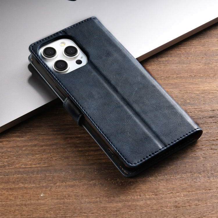 For iPhone 16 Pro Max N.BEKUS CSJ-P1 Solid Color Leather Phone Case(Blue) - iPhone 16 Pro Max Cases by N.BEKUS | Online Shopping South Africa | PMC Jewellery | Buy Now Pay Later Mobicred