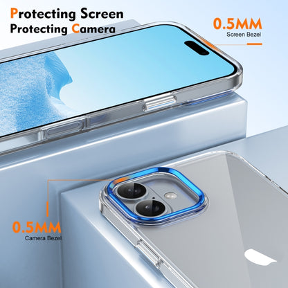 For iPhone 16 Ice Feel HD Transparent PC Full Coverage Phone Case(Blue) - iPhone 16 Cases by PMC Jewellery | Online Shopping South Africa | PMC Jewellery | Buy Now Pay Later Mobicred