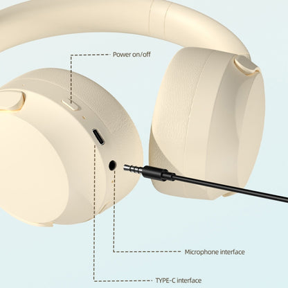 NC10 ANC Active Noise Reduction Head-mounted Bluetooth Earphone(Beige) - Headset & Headphone by PMC Jewellery | Online Shopping South Africa | PMC Jewellery | Buy Now Pay Later Mobicred