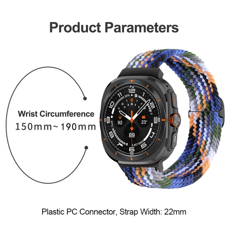 For Samsung Galaxy Watch Ultra 47mm Slide Buckle Nylon Braided Watch Band(Denim Color) - Watch Bands by PMC Jewellery | Online Shopping South Africa | PMC Jewellery | Buy Now Pay Later Mobicred