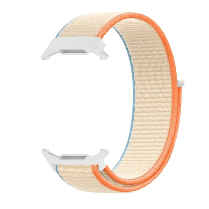 For Samsung Galaxy Watch Ultra 47mm Plastic Connector Nylon Loop Watch Band(Milky White) - Watch Bands by PMC Jewellery | Online Shopping South Africa | PMC Jewellery | Buy Now Pay Later Mobicred