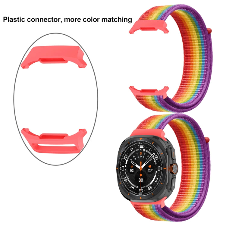 For Samsung Galaxy Watch Ultra 47mm Plastic Connector Nylon Loop Watch Band(Milky White) - Watch Bands by PMC Jewellery | Online Shopping South Africa | PMC Jewellery | Buy Now Pay Later Mobicred