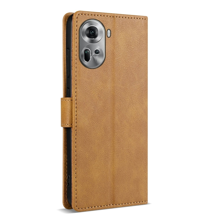 For OPPO Reno11 Pro 5G Global N.BEKUS CSJ-P1 Solid Color Leather Phone Case(Brown) - Reno11 Pro Cases by N.BEKUS | Online Shopping South Africa | PMC Jewellery | Buy Now Pay Later Mobicred