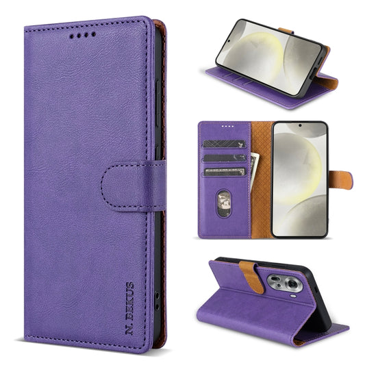 For OPPO Reno11 Pro 5G Global N.BEKUS CSJ-P1 Solid Color Leather Phone Case(Purple) - OPPO Cases by N.BEKUS | Online Shopping South Africa | PMC Jewellery | Buy Now Pay Later Mobicred