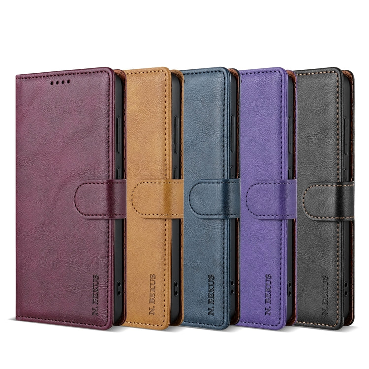 For OPPO Reno11 F 5G N.BEKUS CSJ-P1 Solid Color Leather Phone Case(Purple) - Reno11 F Cases by N.BEKUS | Online Shopping South Africa | PMC Jewellery | Buy Now Pay Later Mobicred