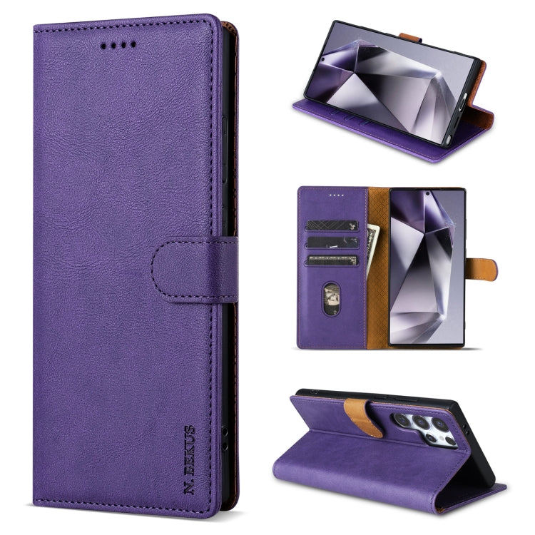 For Samsung Galaxy S24 Ultra 5G N.BEKUS CSJ-P1 Solid Color Leather Phone Case(Purple) - Galaxy S24 Ultra 5G Cases by N.BEKUS | Online Shopping South Africa | PMC Jewellery | Buy Now Pay Later Mobicred