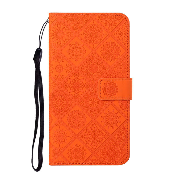 For Samsung Galaxy S25 Ultra 5G Ethnic Style Embossed Pattern Leather Phone Case(Orange) - Galaxy S25 Ultra 5G Cases by PMC Jewellery | Online Shopping South Africa | PMC Jewellery | Buy Now Pay Later Mobicred