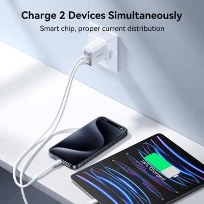 JOYROOM JR-TCF15 30W USB+USB-C / Type-C Fast Charger, Specification:UK Plug(White) - USB Charger by JOYROOM | Online Shopping South Africa | PMC Jewellery | Buy Now Pay Later Mobicred