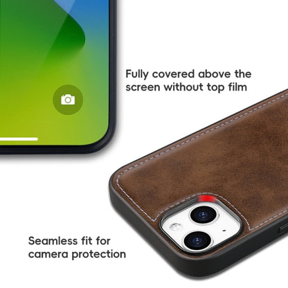 For iPhone 15 Pro Max VIETAO Plain Leather Stitching PU Phone Case(Brown) - iPhone 15 Pro Max Cases by VIETAO | Online Shopping South Africa | PMC Jewellery | Buy Now Pay Later Mobicred