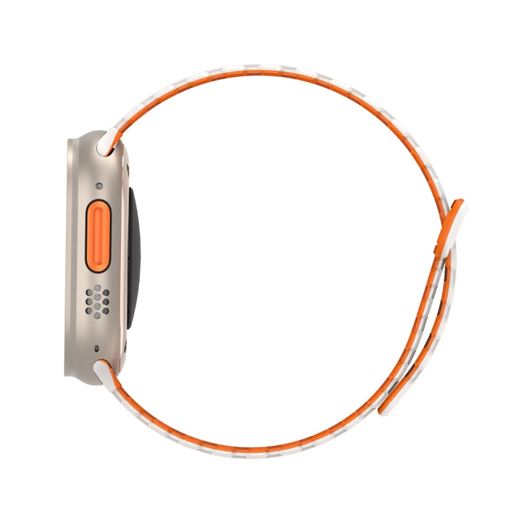 For Apple Watch Series 6 44mm DUX DUCIS KJ Series Magnetic Buckle Silicone Watch Band(Starlight Orange) - Watch Bands by DUX DUCIS | Online Shopping South Africa | PMC Jewellery | Buy Now Pay Later Mobicred