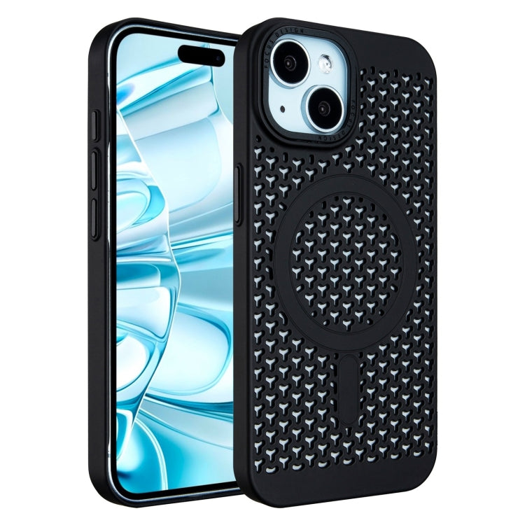 For iPhone 16 Plus Ice Feeling Cooling MagSafe Magnetic Phone Case(Black) - free shipping - PMC TechLife - Order now!
