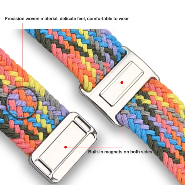 For Samsung Galaxy Watch Ultra 47mm Nylon Loop Magnetic Buckle Watch Band(Black Rainbow) - Watch Bands by PMC Jewellery | Online Shopping South Africa | PMC Jewellery | Buy Now Pay Later Mobicred