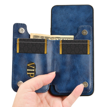 For Redmi K70 Ultra Cow Pattern Sewing Card Bag Phone Case(Blue) - Xiaomi Cases by PMC Jewellery | Online Shopping South Africa | PMC Jewellery | Buy Now Pay Later Mobicred