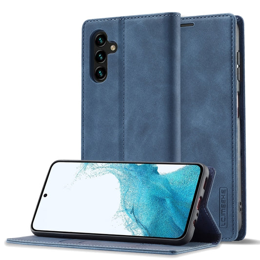 For Samsung Galaxy S24 FE 5G LC.IMEEKE Strong Magnetism Microfiber Leather Phone Case(Blue) - Galaxy S24 FE 5G Cases by LC.IMEEKE | Online Shopping South Africa | PMC Jewellery | Buy Now Pay Later Mobicred