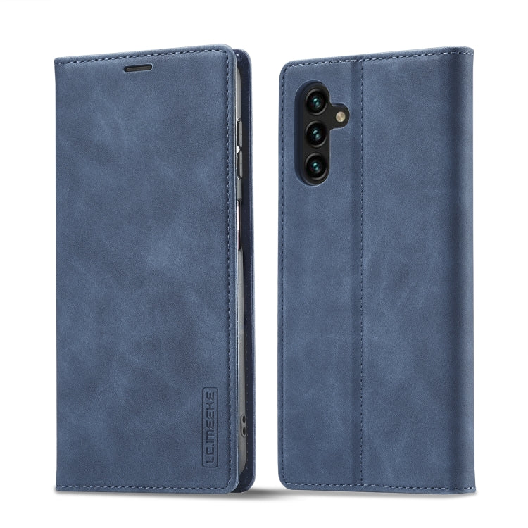 For Samsung Galaxy S24 FE 5G LC.IMEEKE Strong Magnetism Microfiber Leather Phone Case(Blue) - Galaxy S24 FE 5G Cases by LC.IMEEKE | Online Shopping South Africa | PMC Jewellery | Buy Now Pay Later Mobicred