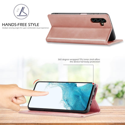 For Samsung Galaxy S24 FE 5G LC.IMEEKE Strong Magnetism Microfiber Leather Phone Case(Rose Gold) - Galaxy S24 FE 5G Cases by LC.IMEEKE | Online Shopping South Africa | PMC Jewellery | Buy Now Pay Later Mobicred