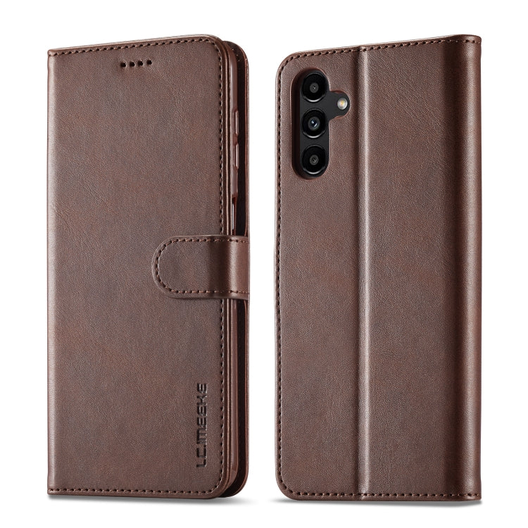 For Samsung Galaxy S24 FE 5G LC.IMEEKE Calf Texture Leather Phone Case(Coffee) - Galaxy S24 FE 5G Cases by LC.IMEEKE | Online Shopping South Africa | PMC Jewellery | Buy Now Pay Later Mobicred