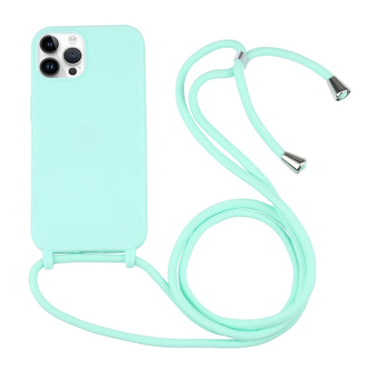 For iPhone 16 Pro Max Candy Colors TPU Protective Phone Case with Lanyard(Mint Green) - iPhone 16 Pro Max Cases by PMC Jewellery | Online Shopping South Africa | PMC Jewellery | Buy Now Pay Later Mobicred