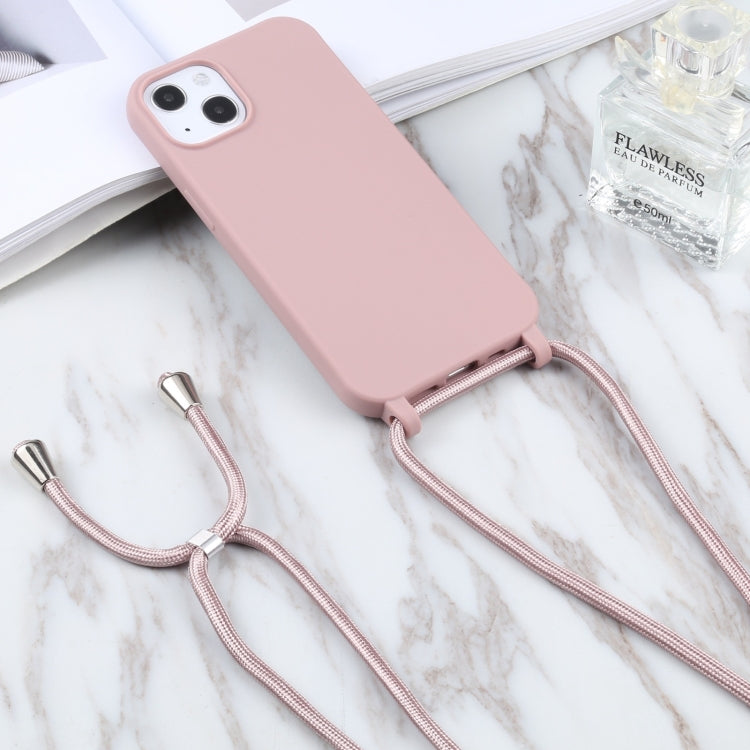 For iPhone 16 Plus Candy Colors TPU Protective Phone Case with Lanyard(Rose Gold) - iPhone 16 Plus Cases by PMC Jewellery | Online Shopping South Africa | PMC Jewellery | Buy Now Pay Later Mobicred