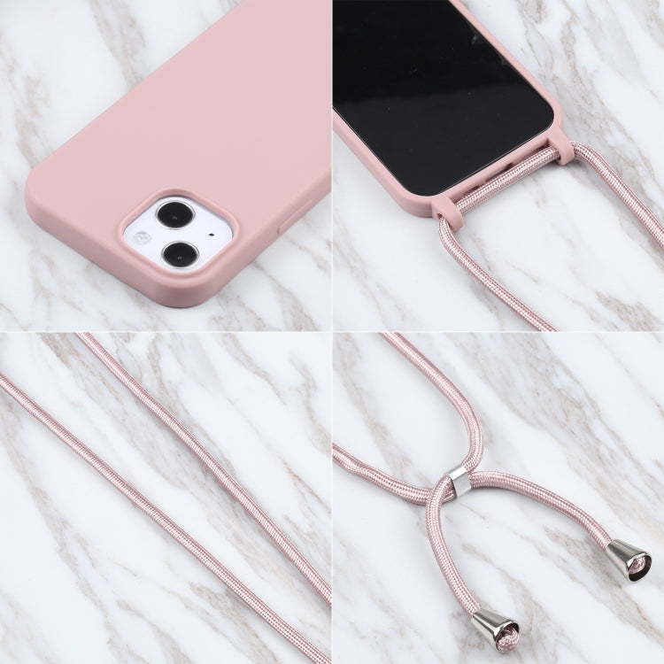 For iPhone 16 Plus Candy Colors TPU Protective Phone Case with Lanyard(Rose Gold) - iPhone 16 Plus Cases by PMC TechLife | Online Shopping South Africa | PMC TechLife | Buy Now Pay Later Mobicred