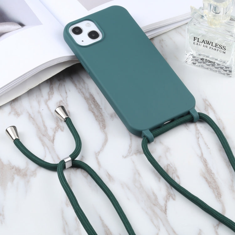 For iPhone 16 Plus Candy Colors TPU Protective Phone Case with Lanyard(Dark Green) - iPhone 16 Plus Cases by PMC Jewellery | Online Shopping South Africa | PMC Jewellery | Buy Now Pay Later Mobicred