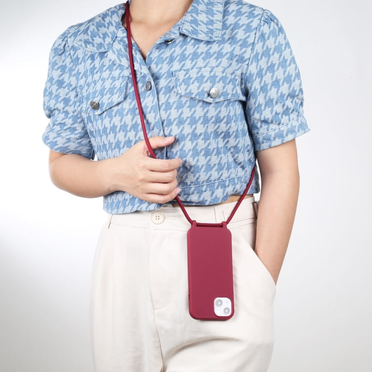 For iPhone 16 Candy Colors TPU Protective Phone Case with Lanyard(Red) - iPhone 16 Cases by PMC TechLife | Online Shopping South Africa | PMC TechLife | Buy Now Pay Later Mobicred