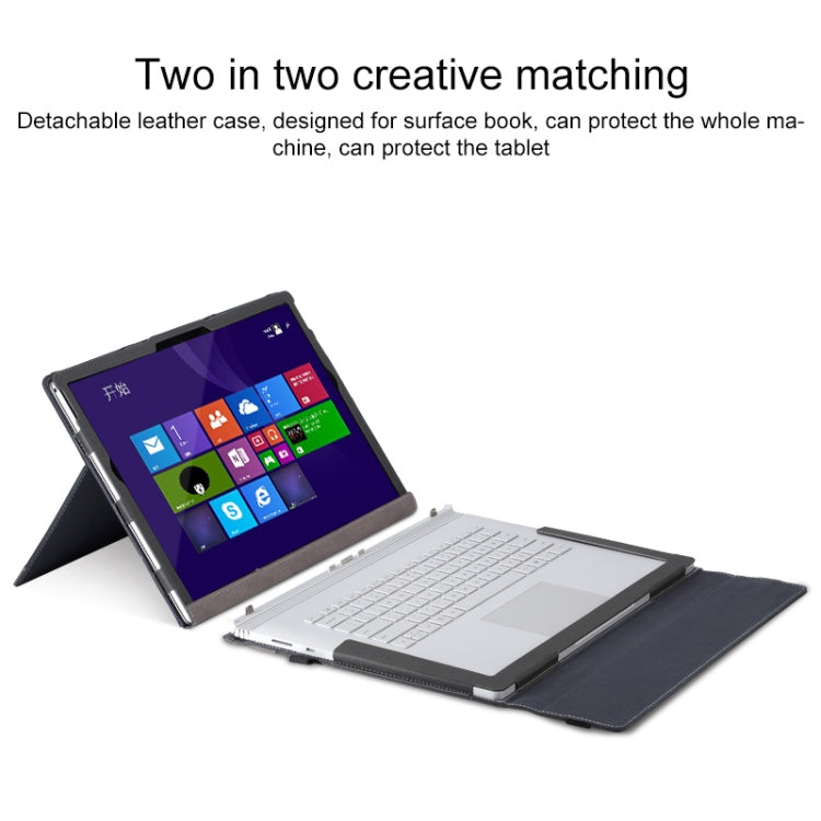 For Microsoft Surface Book 3 / 2 / 1 13.5 inch PU Leather Laptop Protective Case with Screen Stand(Dark Blue) - 13.3 inch by PMC Jewellery | Online Shopping South Africa | PMC Jewellery | Buy Now Pay Later Mobicred