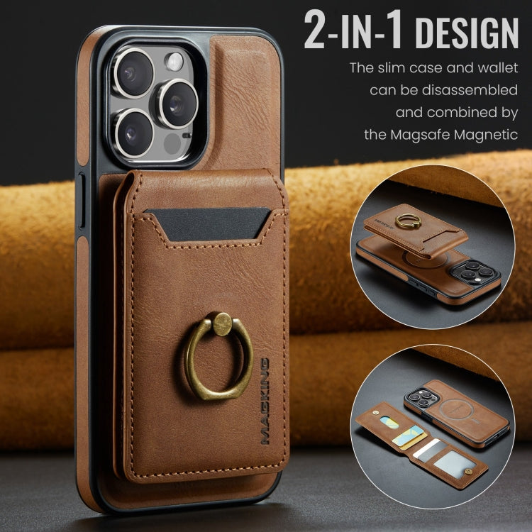 For iPhone 15 Pro Max DG.MING K1 MagSafe Detachable Wallet RFID Back Cover Phone Case(Brown) - free shipping - PMC Jewellery - Order now!