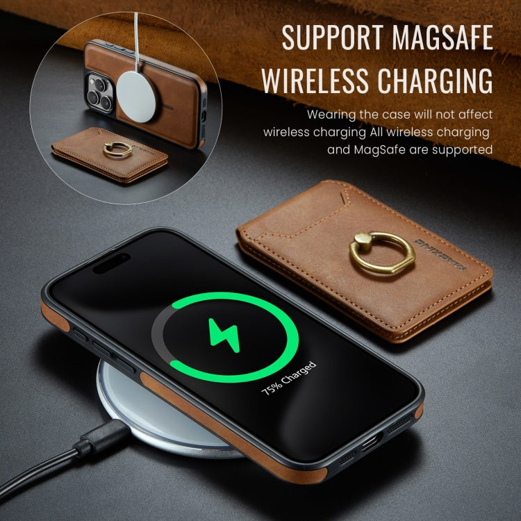 For iPhone 15 Pro Max DG.MING K1 MagSafe Detachable Wallet RFID Back Cover Phone Case(Brown) - free shipping - PMC Jewellery - Order now!