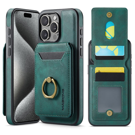 For iPhone 15 Pro DG.MING K1 MagSafe Detachable Wallet RFID Back Cover Phone Case(Green) - iPhone 15 Pro Cases by DG.MING | Online Shopping South Africa | PMC Jewellery | Buy Now Pay Later Mobicred